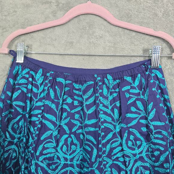 Soft Surroundings Purple and Turquoise Embroidered Maxi Skirt Small - Picture 3 of 6